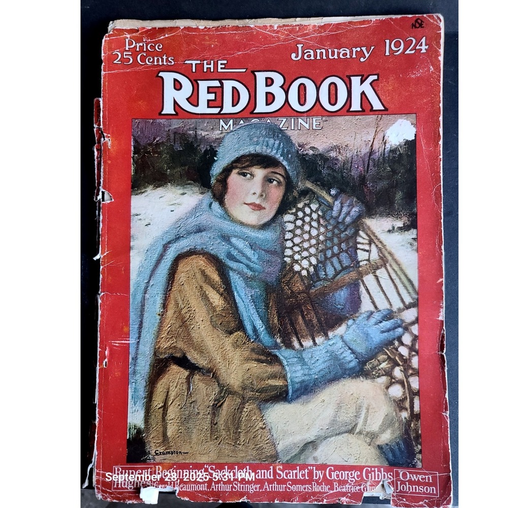 The Red Book‎ Magazine January 1924 Edna Crompton Cover George Gibbs Art Deco